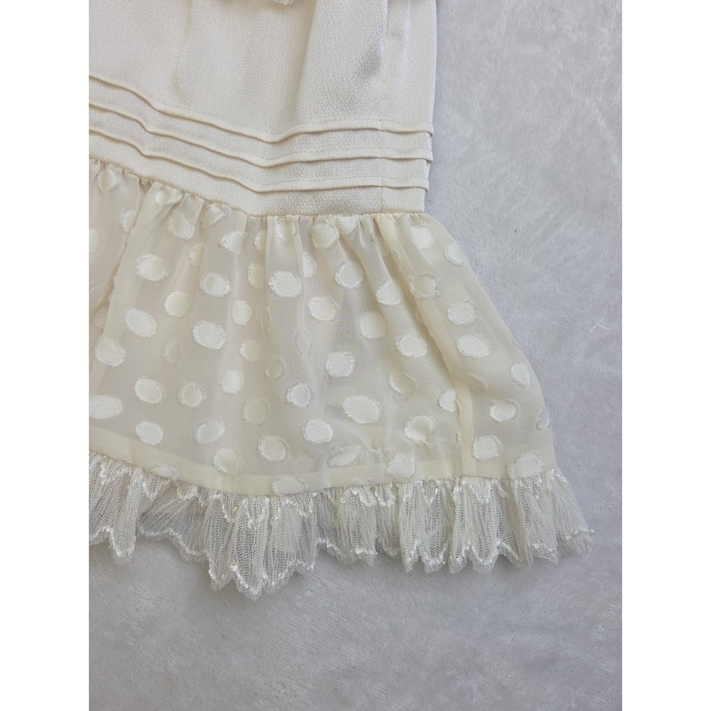 NEW Alexis Yakira Skirt Revolve Size XS Cream Ivory Ruffle Sequin Dots MSRP $385 - Picture 6 of 16